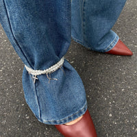 Thumbnail for Trendy Layered Rhinestone Inlaid Cross Tassel Pearl Chain Anklet - ArtGalleryZen