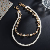 Thumbnail for Trendy Layered Rhinestone Inlaid Lucky Clover Pearl Trouser Chain - ArtGalleryZen