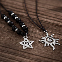 Thumbnail for Trendy Layered Sun Star Pendant Wax Cord String Necklace Set - ArtGalleryZen