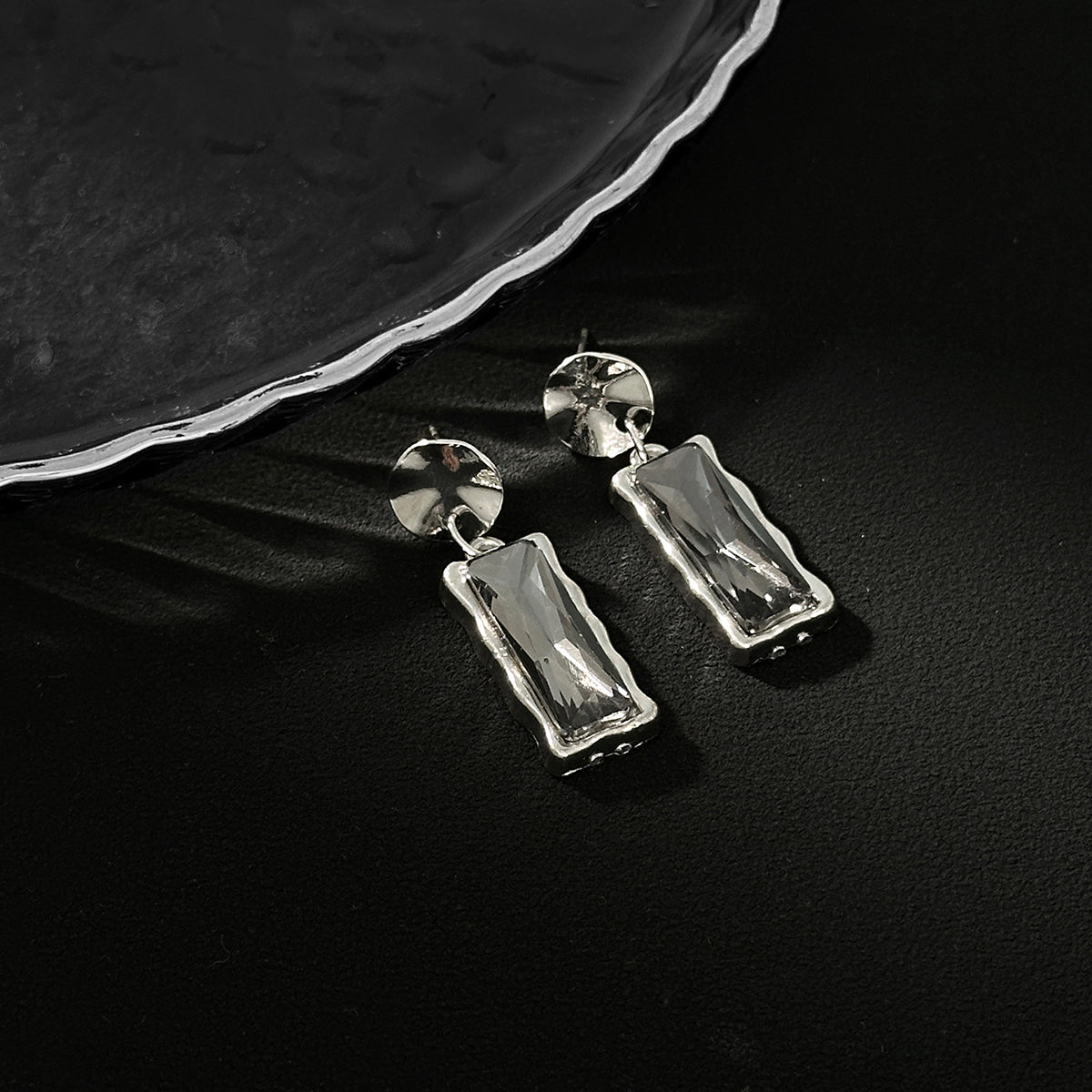 Trendy Rhinestone Dangle Earrings - ArtGalleryZen
