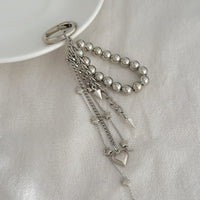 Thumbnail for Trendy Silver Tone Heart Star Pendant Ball Chain Keychain - ArtGalleryZen