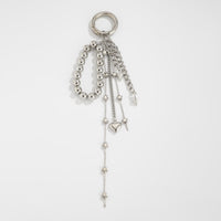 Thumbnail for Trendy Silver Tone Heart Star Pendant Ball Chain Keychain - ArtGalleryZen
