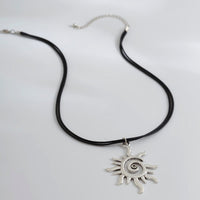 Thumbnail for Trendy Sun Pendant Wax Cord String Necklace - ArtGalleryZen