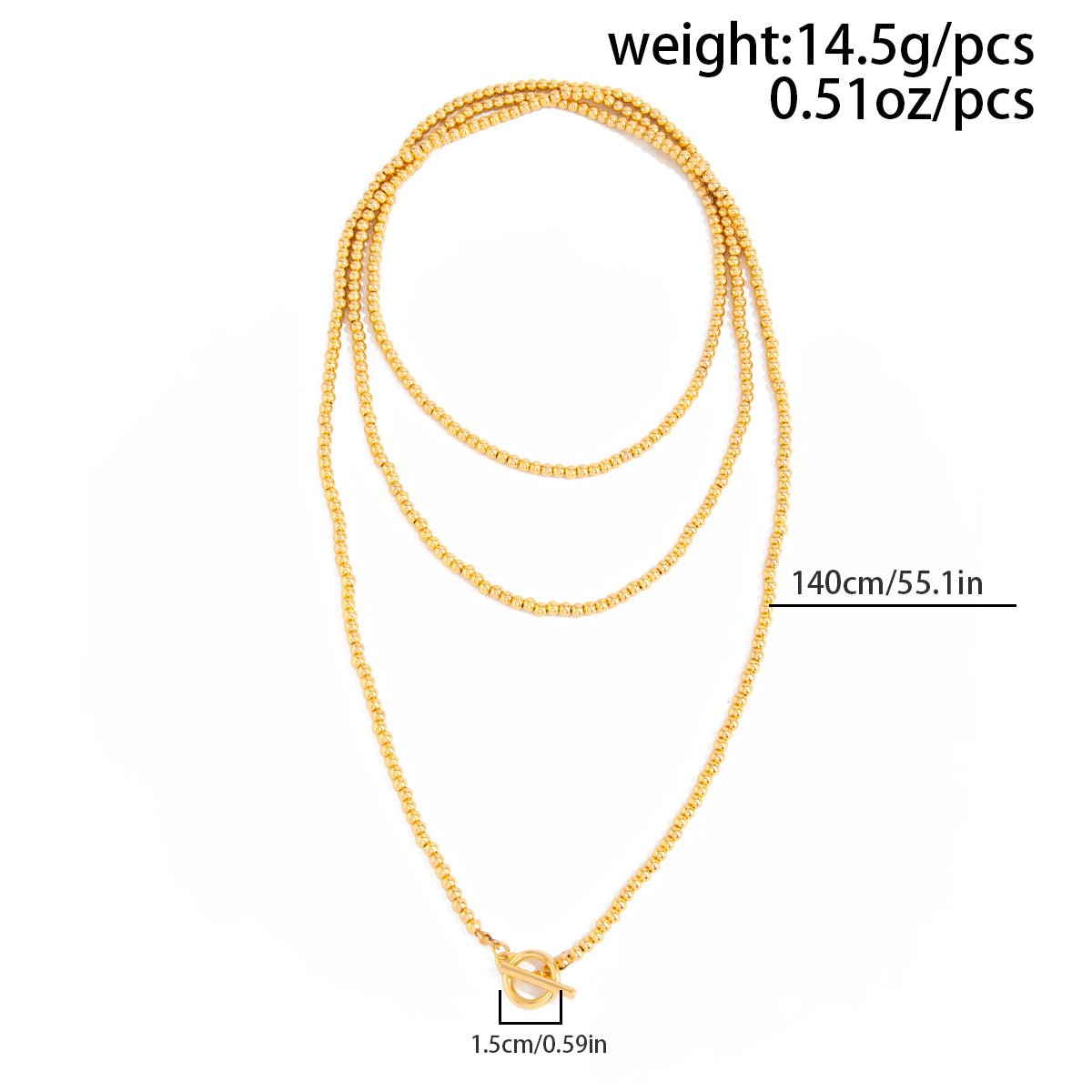 Trendy Waterdrop Pendant Beaded Long Chain Necklace - ArtGalleryZen