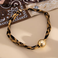 Thumbnail for Vintage Ball Charm Leopard Choker Necklace - ArtGalleryZen