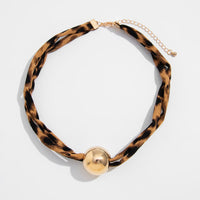 Thumbnail for Vintage Ball Charm Leopard Choker Necklace - ArtGalleryZen