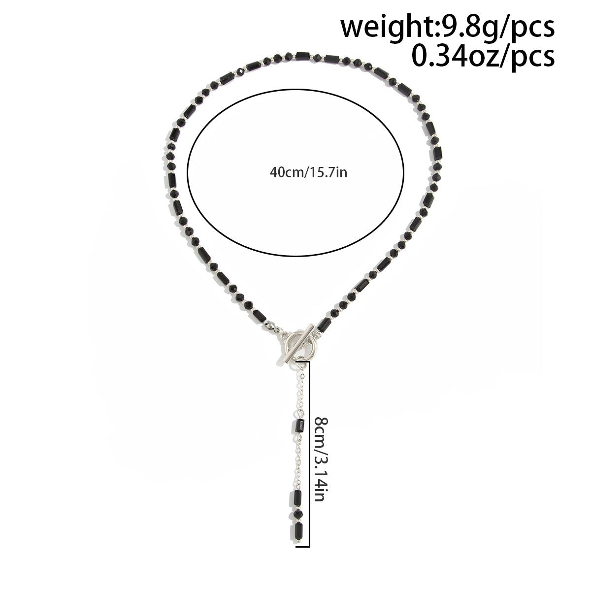 Vintage Toggle Clasp Crystal Tassel Y Necklace - ArtGalleryZen