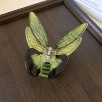 Thumbnail for Vivid Green Butterfly Acrylic Hair Claw Hair Clip - ArtGalleryZen