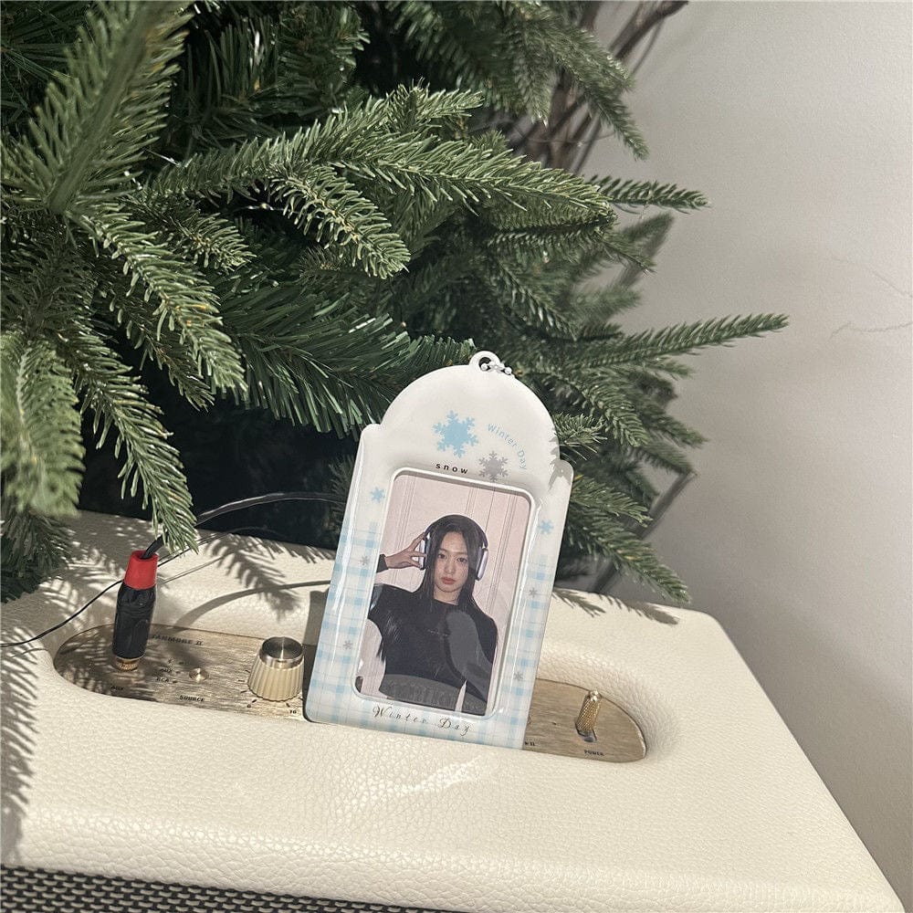 Winter Snowflake Kpop Keychain Photocard Holder - ArtGalleryZen