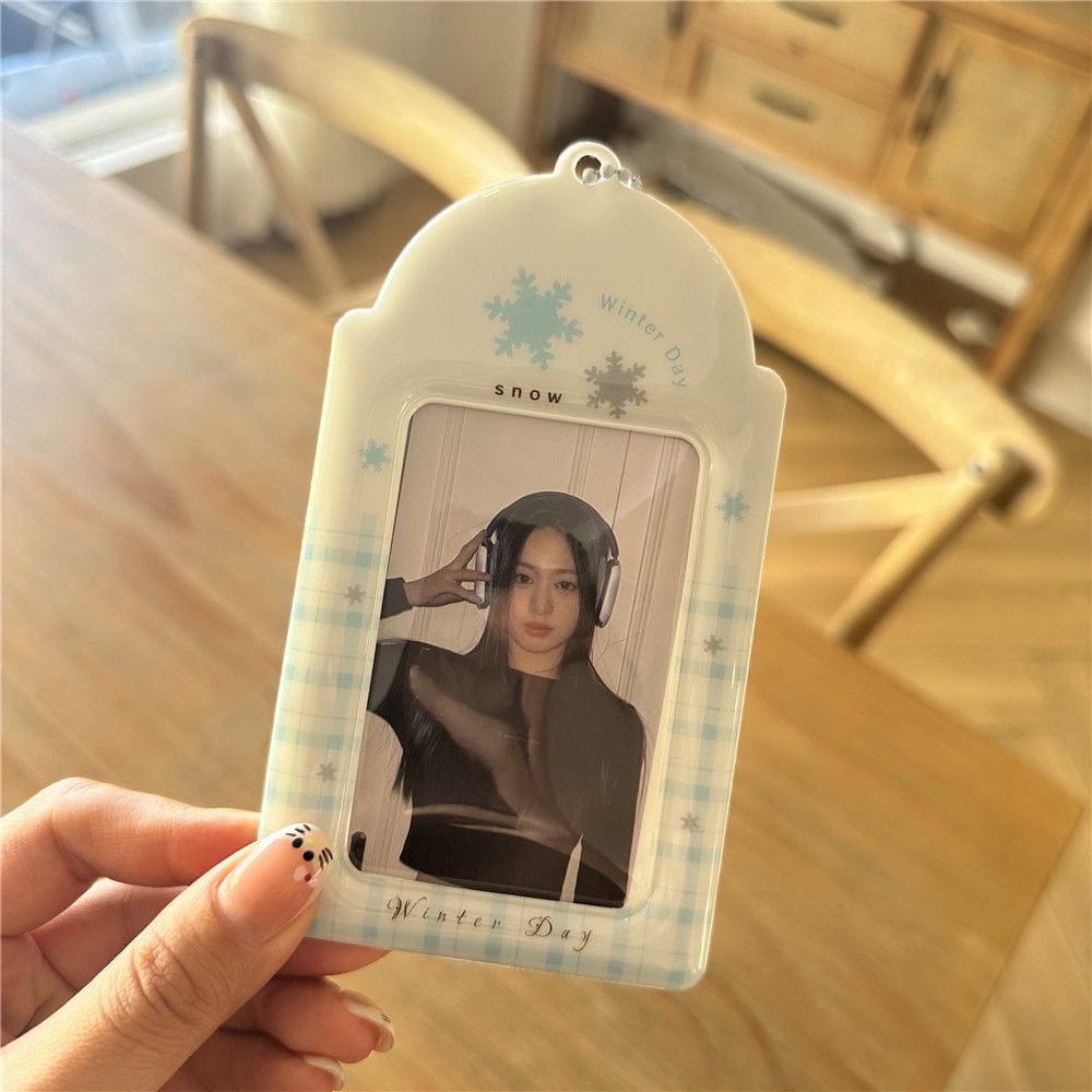 Winter Snowflake Kpop Keychain Photocard Holder - ArtGalleryZen