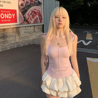 Thumbnail for Y2K Angel Wing Sleeveless Tank Top - ArtGalleryZen