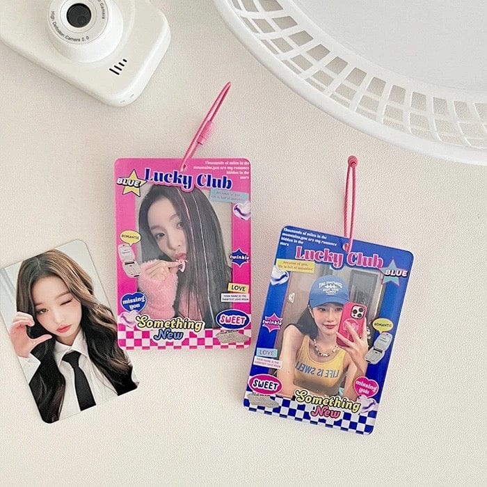 Y2K Lucky Club Double Window Kpop Keychain Acrylic Photocard Holder - ArtGalleryZen