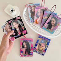 Thumbnail for Y2K Lucky Club Double Window Kpop Keychain Acrylic Photocard Holder - ArtGalleryZen