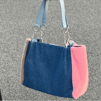 Thumbnail for Y2K Miffy Plush Denim Patchwork Shoulder Bag - ArtGalleryZen