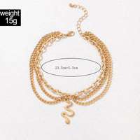 Thumbnail for Bohemia Layered Snake Anklet - ArtGalleryZen