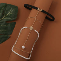 Thumbnail for Bohemian Layered Beaded Pearl Elastic Thigh Leg Chain - ArtGalleryZen