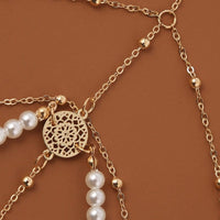 Thumbnail for Bohemian Layered Beaded Pearl Elastic Thigh Leg Chain - ArtGalleryZen