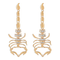 Thumbnail for Boho Gold Silver Tone CZ Inlaid Scorpion Dangle Earrings - ArtGalleryZen