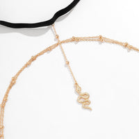 Thumbnail for Boho Gold Silver Tone Layered Snake Charm Elastic Thigh Leg Chain - ArtGalleryZen
