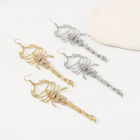 Thumbnail for Boho Gold Silver Tone Rhinestone Inlaid Scorpion Earrings - ArtGalleryZen