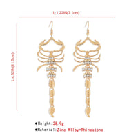 Thumbnail for Boho Gold Silver Tone Rhinestone Inlaid Scorpion Earrings - ArtGalleryZen