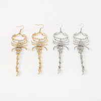 Thumbnail for Boho Gold Silver Tone Rhinestone Inlaid Scorpion Earrings - ArtGalleryZen