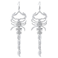 Thumbnail for Boho Gold Silver Tone Rhinestone Inlaid Scorpion Earrings - ArtGalleryZen