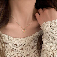 Thumbnail for Chic 24K Gold Filled Resin Pink Tulip Heart Pendant Pearl Chain Necklace Earrings Set - ArtGalleryZen