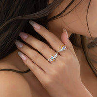 Thumbnail for Chic Antique Angel And Devil Matching Opal Ring Set - ArtGalleryZen