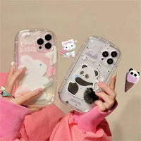 Thumbnail for Chic Bunny Panda Plush Tail Silicone iPhone Case - ArtGalleryZen