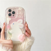 Thumbnail for Chic Bunny Panda Plush Tail Silicone iPhone Case - ArtGalleryZen