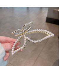 Thumbnail for Chic Butterfly Pearl Chignon Claw Clip Hair Clip - ArtGalleryZen