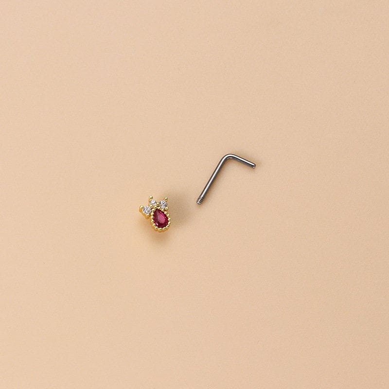 Chic Colorful CZ Inlaid Stainless Steel Angel Wings Heart Star Nose Piercing Nose Stud - ArtGalleryZen