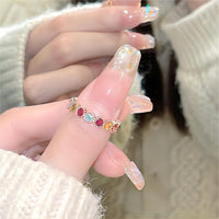 Thumbnail for Chic Colorful Natural Tourmaline Ring - ArtGalleryZen