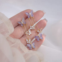 Thumbnail for Chic Crystal Butterfly Dangle Earrings - ArtGalleryZen