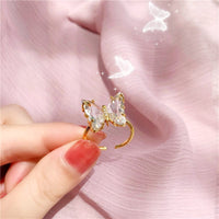 Thumbnail for Chic Crystal Butterfly Ring - ArtGalleryZen