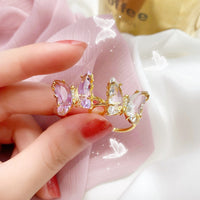 Thumbnail for Chic Crystal Butterfly Ring - ArtGalleryZen