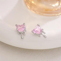 Thumbnail for Chic Crystal Heart Melting Earrings - ArtGalleryZen