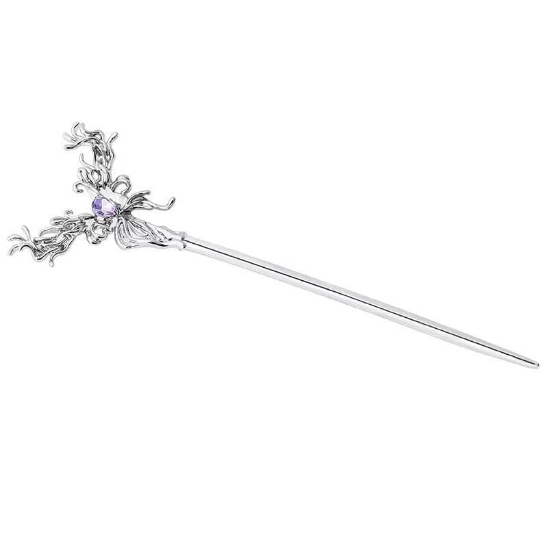 Chic Crystal Inlaid Abstract Butterfly Chignon Hair Fork Hair Pin - ArtGalleryZen
