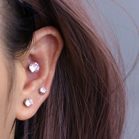 Thumbnail for Chic Cubic Zirconia Helix Non Piercing Magnetic Stud Earring - ArtGalleryZen