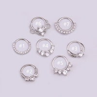 Thumbnail for Chic CZ Inlaid 22 Gauge Nose Piercing Hoop Nose Ear Ring - ArtGalleryZen