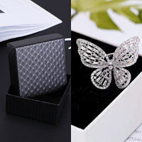 Thumbnail for Chic CZ Inlaid Adjustable Butterfly Ring - ArtGalleryZen