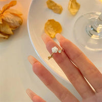 Thumbnail for Chic CZ Inlaid Adjustable Flower Ring - ArtGalleryZen