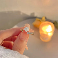 Thumbnail for Chic CZ Inlaid Adjustable Flower Ring - ArtGalleryZen