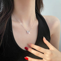 Thumbnail for Chic CZ Inlaid Bowknot Cherry Pendant Necklace - ArtGalleryZen