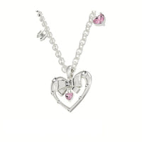 Thumbnail for Chic CZ Inlaid Bowknot Heart Pendant Necklace - ArtGalleryZen