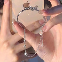 Thumbnail for Chic CZ Inlaid Butterfly Charm Cable Chain Bangle Bracelet - ArtGalleryZen