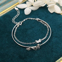 Thumbnail for Chic CZ Inlaid Butterfly Charm Cable Chain Bangle Bracelet - ArtGalleryZen