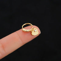 Thumbnail for Chic CZ Inlaid Butterfly Evil Eye Heart Dangle Nose Piercing Hoop Nose Ring - ArtGalleryZen
