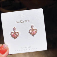 Thumbnail for Chic CZ Inlaid Crystal Floral Hollow Heart Earrings - ArtGalleryZen